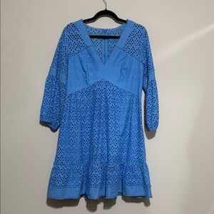 Women’s Lilly Pulitzer Bright Blue 3/4 Sleeve knee length Dress- 12